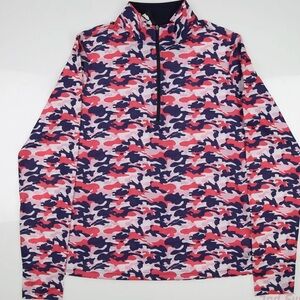 Straight Down Women’s Performance Quarter Zip Camo Pullover w Thumbholes Small